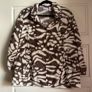 Brown and white Chico’s jacket